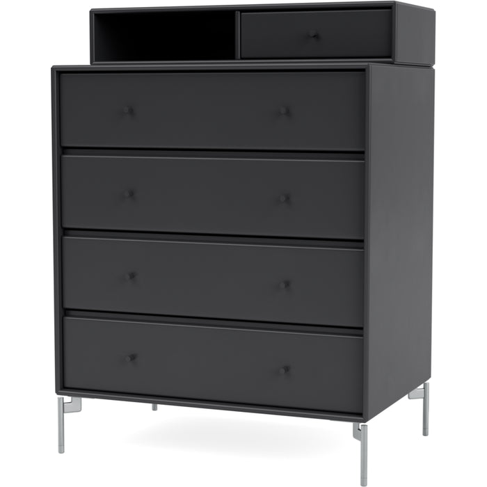 Photo of Keep Chest Of Drawers - Anthracite / Matt Chrome Legs - Dressers - Peter J. Lassen - Black - Wood