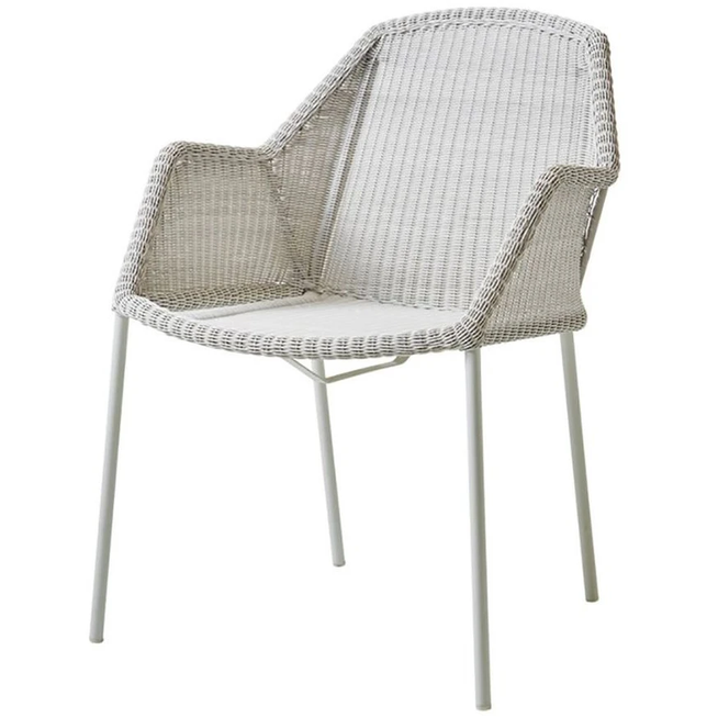 Photo of Breeze Stol 5464 Li/ls/lw - Havestol - Hvid-grå - B: 60 X D: 62 X H: 83 X Sh: 45 Cm