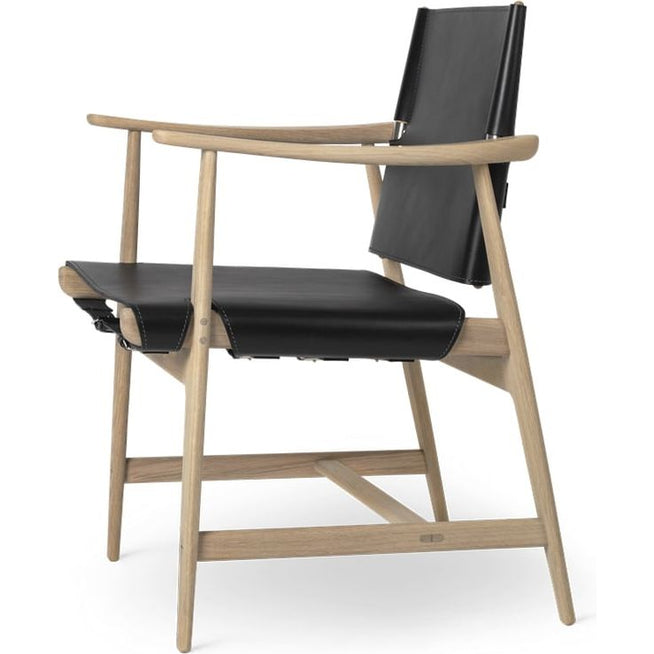 Photo of Bm1106 Huntsman Chair Black-White Oiled Oak-Brass