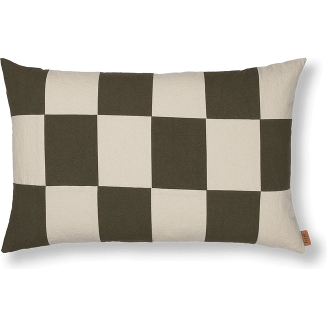 Photo of Fold Patchwork Pillowcase - Pillowcase - Dark Olive/Undyed - W60 x D1 x H40 cm