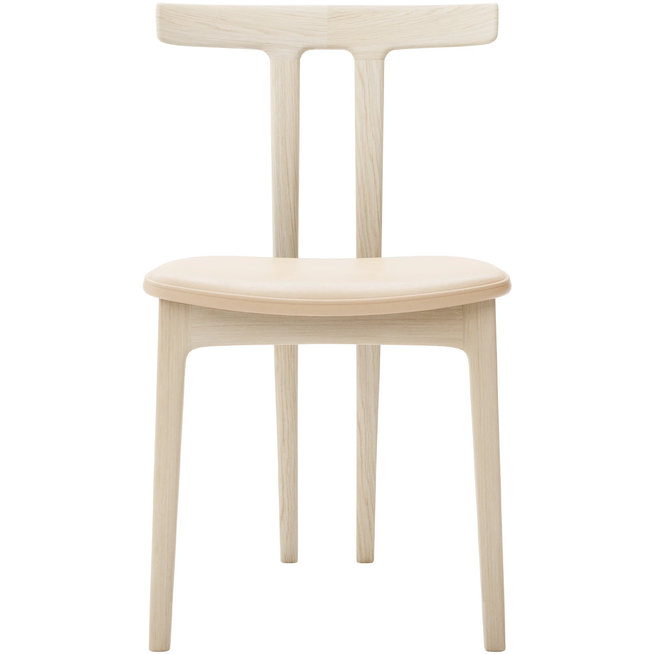 Photo of Carl Hansen - Ow58, T-chair, Soaped Oak, Leather Cat. C Sif 90 - Matstolar - Ole Wanscher - Läder/trä/skum