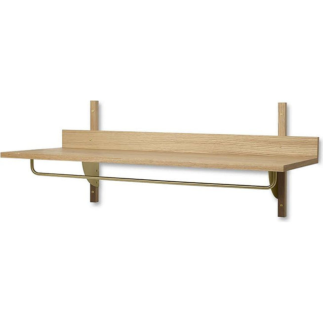 Photo of Sector Rack Shelf - Knager - Oak/brass - W: 87 X H: 34 X D: 37 Cm