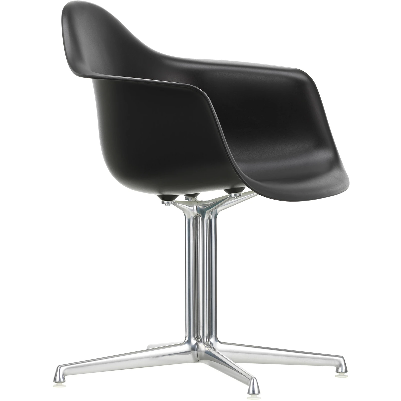 Eames Plastic Armchair Dal - 12 Deep Black - Aluminium Polished - Matstolar - Charles & Ray Eames - Svart - Metall/plast