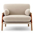 Thumbnail photo of Savannah Lounge Chair 8801 By Monica Förster - Lænestol - Grand Linen Natural / Omni 307 Cognac / Light Oiled Oak - W89 X D84 X H80 X Sh42 Cm