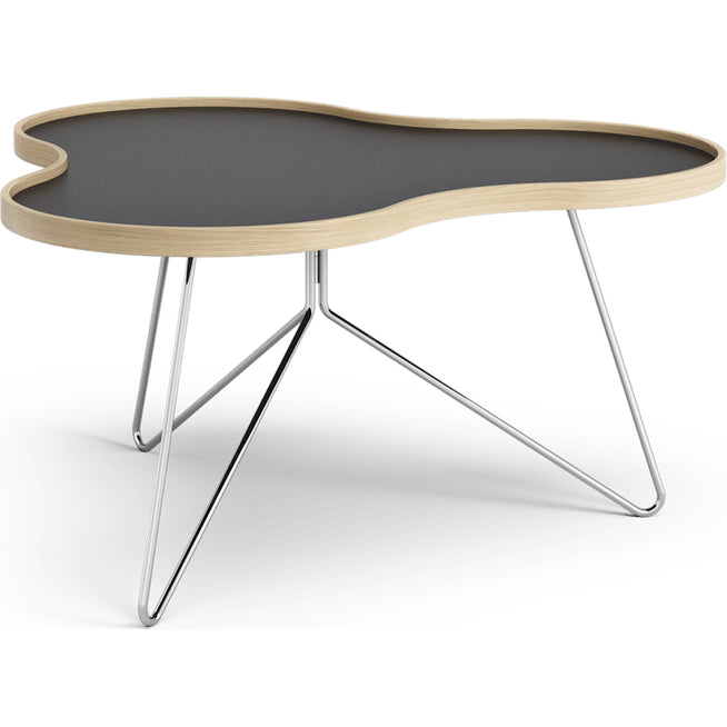 Photo of Flower Table 84x90 Cm Black - 45cm - Oak Edge