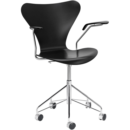 Photo of 3217 Seven, Coloured Ash veneer, white - Desk chairs - Arne Jacobsen - White