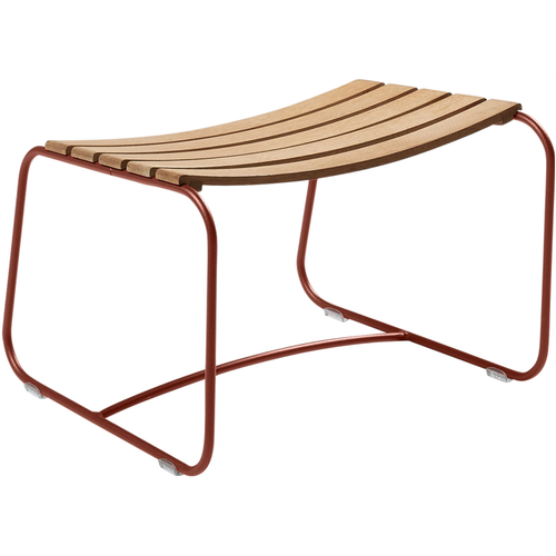 Photo of Surprising Teak Footrest Red Ochre - Outdoor Stools & Pouffes - Harald Guggenbichler - Green - Metal/Wood
