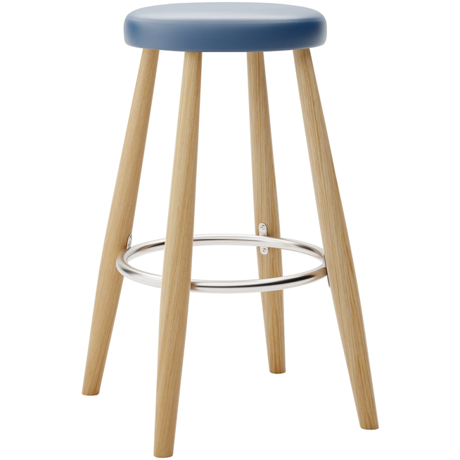 Photo of Carl Hansen - Ch58 Low Stool, Oiled Oak, Leather Group A Loke - 7310 - Bar stools & bar stools - Hans J. Wegner - Wood - Leather/metal/wood