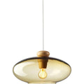 Thumbnail photo of U3 Hiti Pendant with white cord Ø: 40 cm - Oak natural/smoked glass