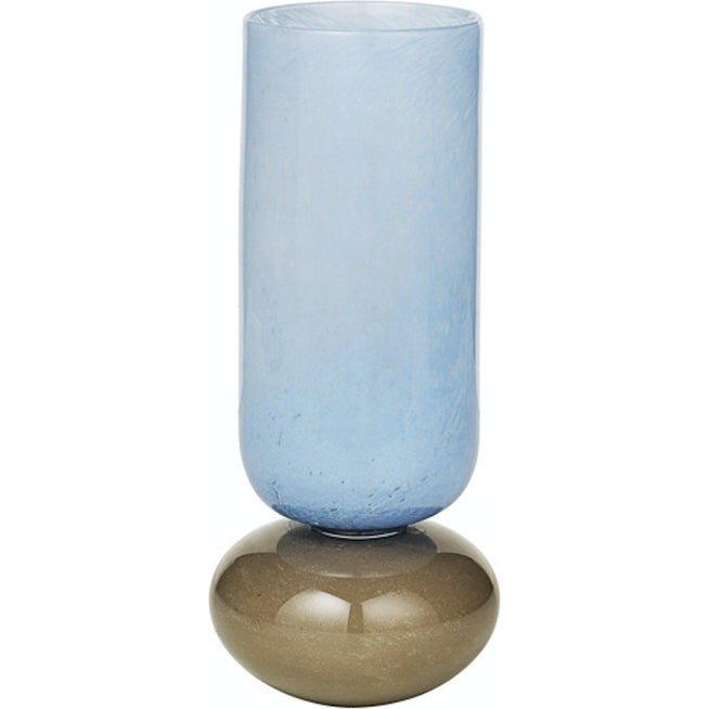 Photo of Dorit Vase Glass Light Blue/Taupe - Ø11,5xh28cm