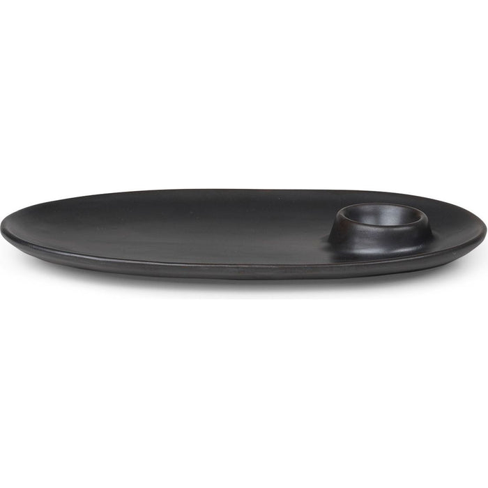 Photo of Flow Breakfast Plate - Tallerken - Sort -  B: 23,5 X H: 2,2 X D: 14 Cm
