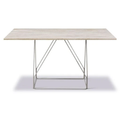 Thumbnail photo of Jg Table 6569 By Jørgen Gammelgaard - Spisebord - Ivory Quartz / Polished Stainless Steel - W140 X D140 X H72 Cm