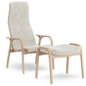 Lamino Armchair And Footstool Varnished Beech/sheepskin