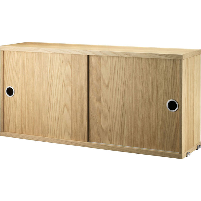 Photo of String Cabinets/Sliding Doors 78x20, Oak - Shelving - Nils Strinning - Wood