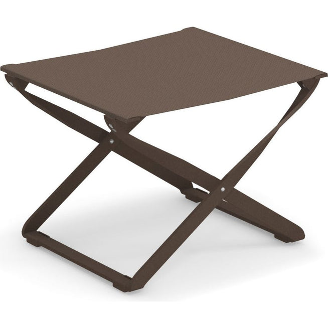 Photo of Ciak/kira Folding Pouf, Aluminium, Indian Brown, Seat: Emu-tex, Rough Brown - Utomhuspallar & Puffar - Christophe Pillet,stefan Diez - Brun