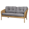 Thumbnail photo of Ocean Large 2-pers. Sofa - Havesofa - Frame: Natural, Cane-line Flat Weave / Cushion: Dark Grey, Cane-line Wove - W155 X D90 X H73 X Sh40 Cm