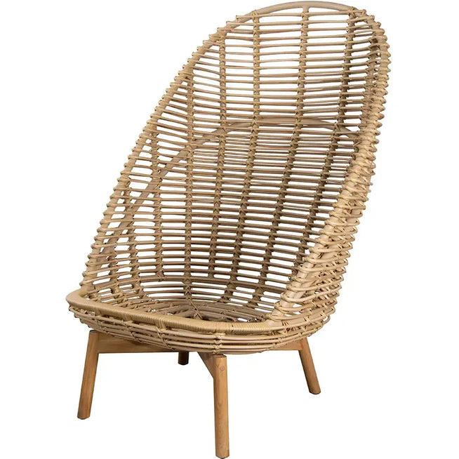 Photo of Hive Highback Chair - Lounge Chair - Seat: Natural - Cane-line Weave Ut 3 / Cushion: Taupe - W73 X D85 X H79 X Sh35 Cm