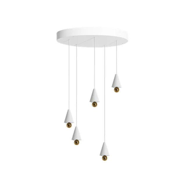 Photo of Pendant System Round Plate White - Klusterlampor - Daniel Emma - Vit