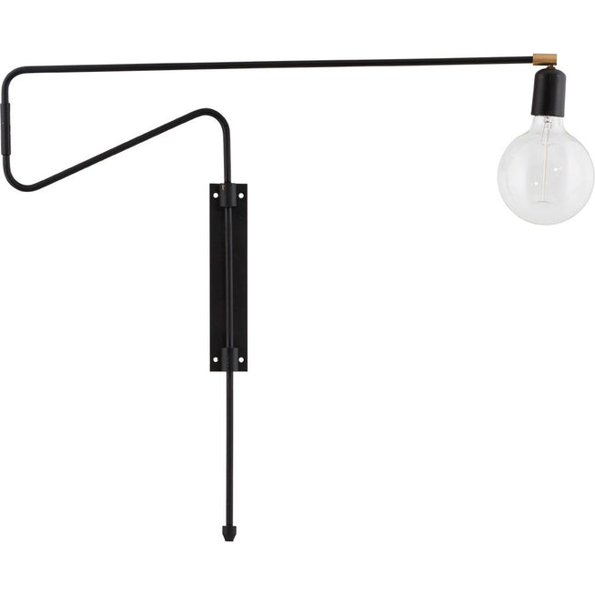 Photo of Swing Wall Lamp Black Metal Brass Adjustable