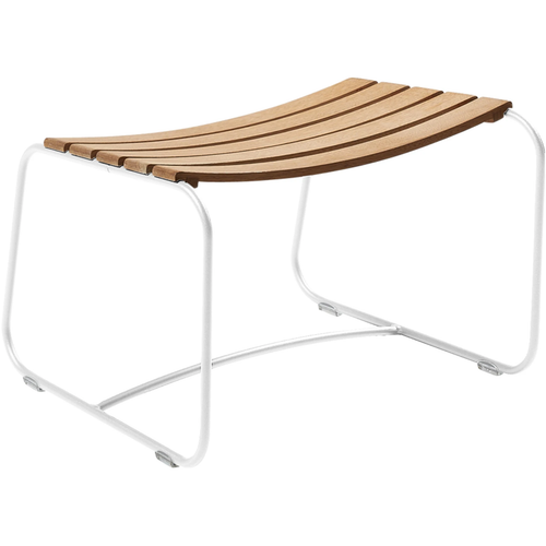 Photo of Surprising Teak Footrest Cotton White - Outdoor Stools & Pouffes - Harald Guggenbichler - Green - Metal/Wood