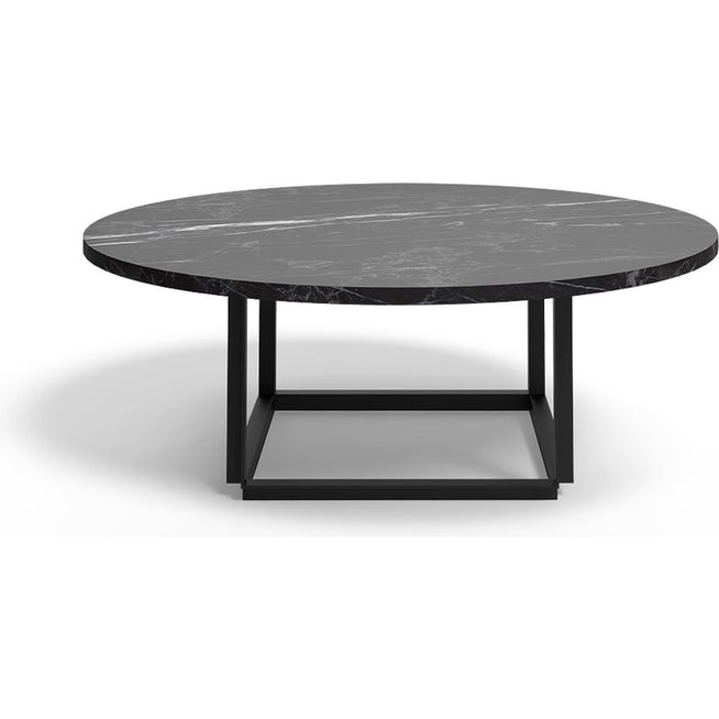 Photo of Florence Coffee Table Black Marquina Marble. Ø90 Cm. Black Stand