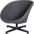 Thumbnail photo of Peacock Swivel Armchair Dark Grey, Aluminium Legs
