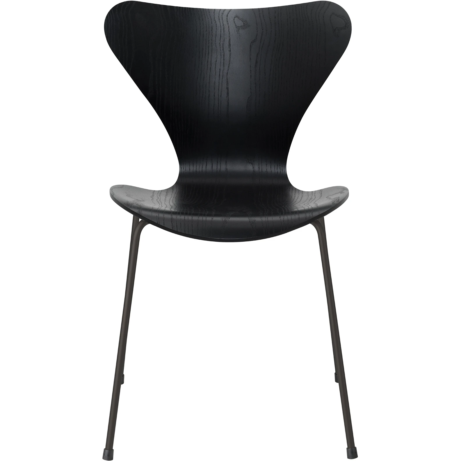 3107 Seven, Coloured Ash, Venetian Red, Underframe Warm Graphite - Dining chairs - Arne Jacobsen - Red - Metal/wood
