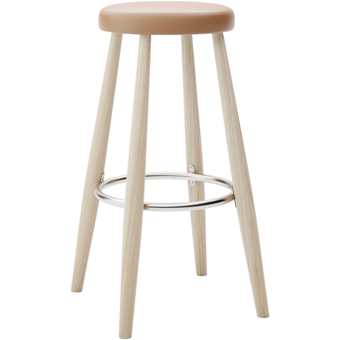 Carl Hansen - Ch56 High Stool, Soaped Oak, Leather Group C Sif - 95 - Bar stools & Bar stools - Hans J. Wegner - Wood - Leather/metal/wood
