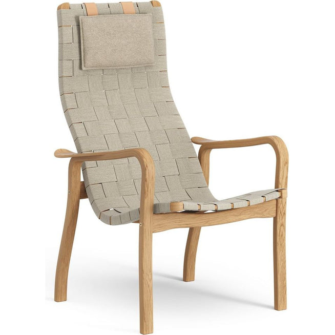 Photo of Primo Arm Chair High With Neck Cushion Oiled Oak Natural