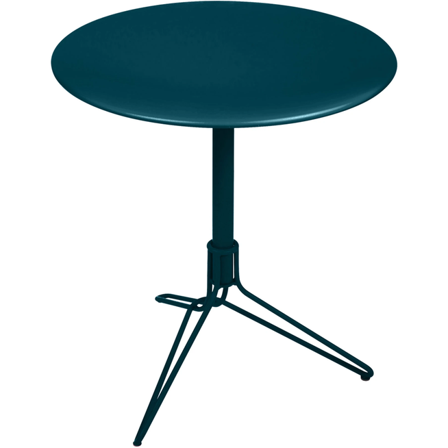 Photo of Flower Pedestal Table Acapulco Blue 21 - Outdoor dining table - Harald Guggenbichler - Blue - Metal