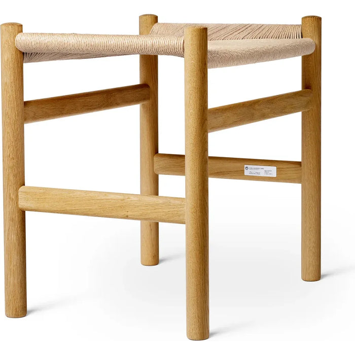 Photo of Carl Hansen - Ch53, oak, oiled, natural braided, 43 cm - footstools - Hans J. Wegner - Wood-coloured - paper/wood