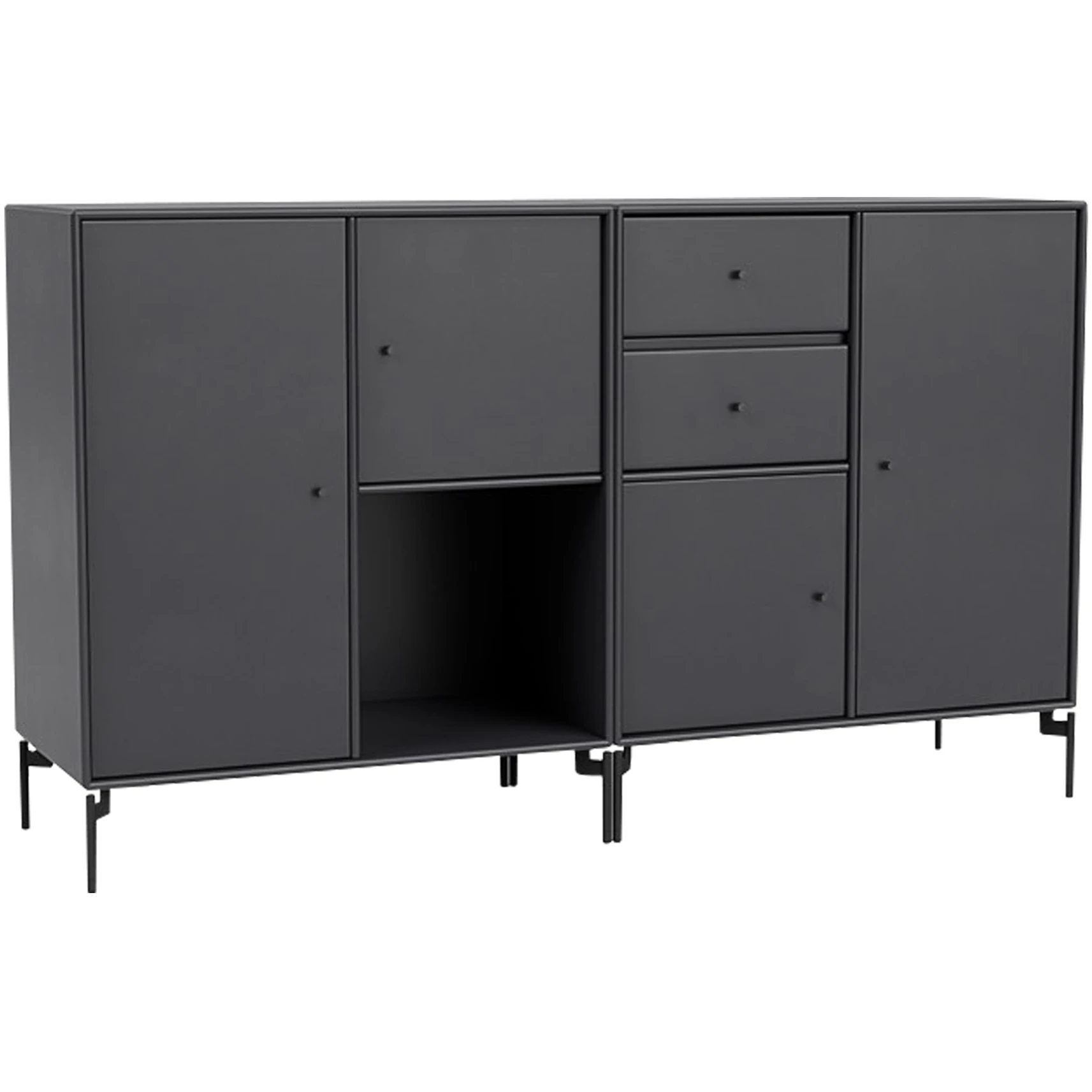 Couple Sideboard - Anthracite / Black Legs - Sideboards - Peter J. Lassen - Svart - Mdf