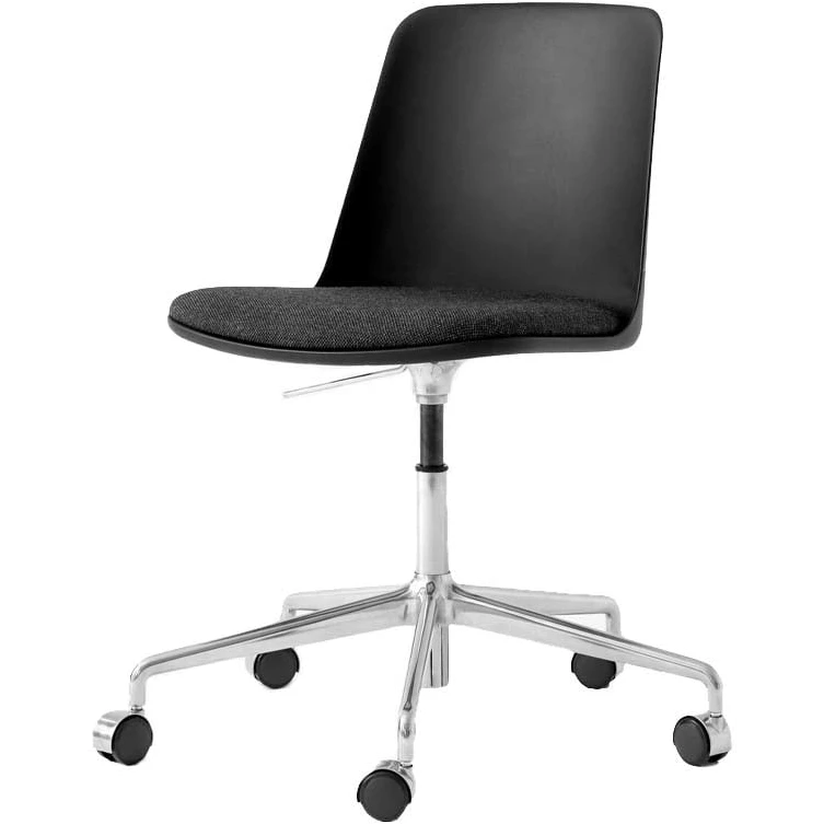 Rely Hw29 Office Chair Fabric Re-wool 198 Black, Black Cover, Aluminium Base