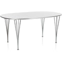 B613 Superellips, 120x180 Cm, Laminat, Vit, Krom - Matbord - Arne Jacobsen,bruno Mathsson,piet Hein - Vit - Metall/trä