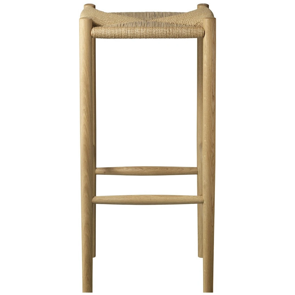 J164b Bar stool - Natural wicker - Oak