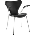 Thumbnail photo of 3207 Sjuan - Fully upholstered, Leather, Grace Black - Dining chairs - Arne Jacobsen - Black - Metal/wood