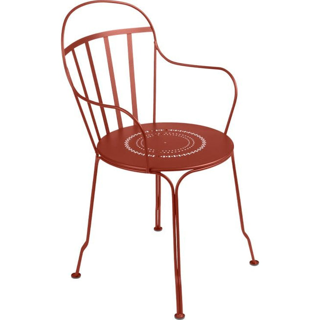 Photo of Louvre Armchair Red Ochre 20 - Outdoor dining chairs - Red - Metal