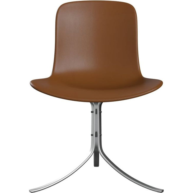 Photo of Pk9, Leather, Aura Walnut - Dining chairs - Poul Kjærholm - Brown - Leather/metal/synthetic