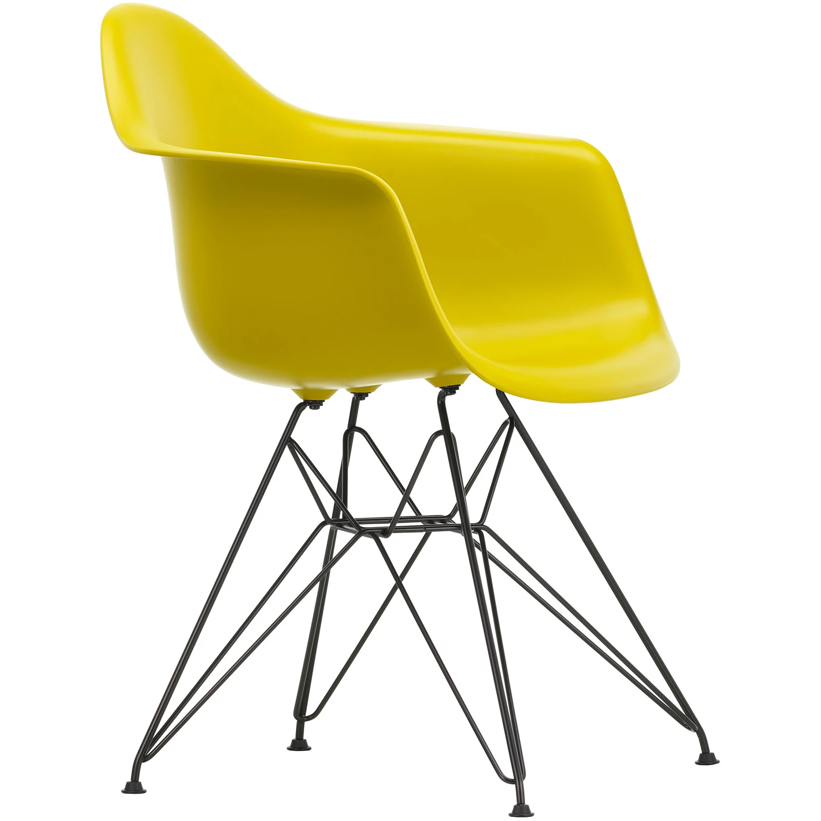 Eames Plastic Armchair Dar - 34 Mustard - Basic Dark Base - Matstolar - Charles & Ray Eames - Gul - Metall/plast