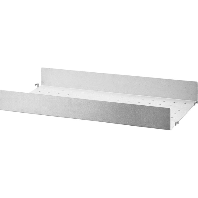 Photo of String Metal Shelf, High Edge 58x30, Galvanized - Shelving - Nils Strinning - Silver - Metal