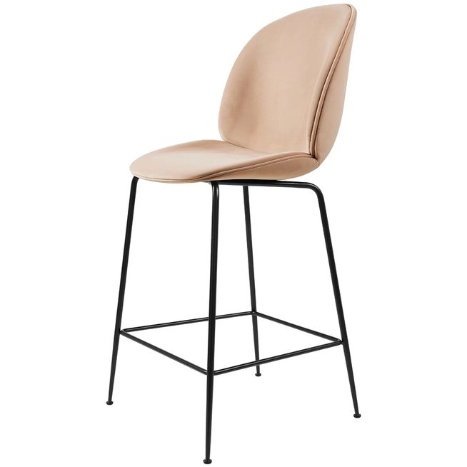 Photo of Beetle Counter Chair, Fully Upholstered, Conic Base