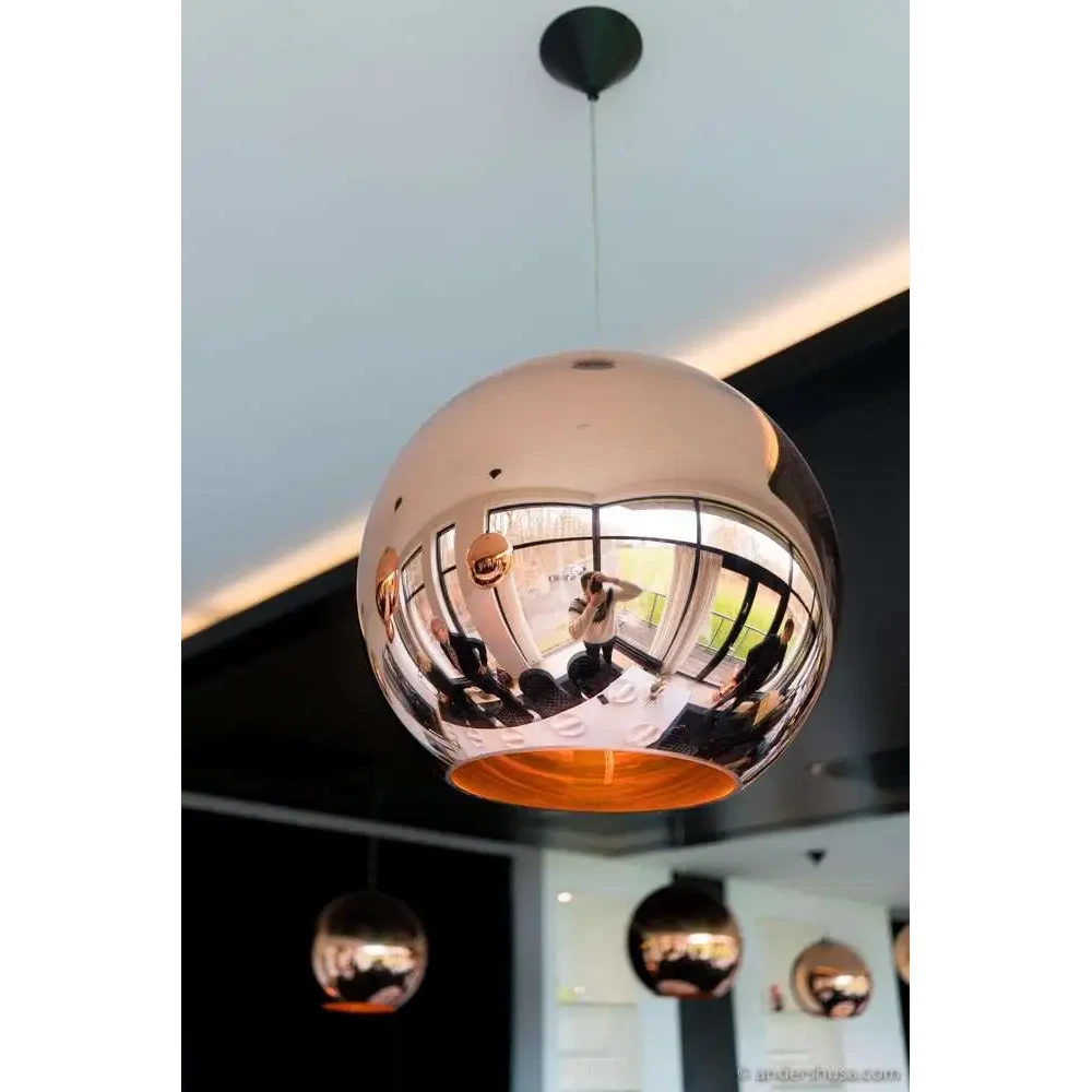 Copper Round LED Pendant Lamp