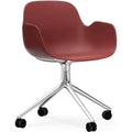 Thumbnail photo of Form Armchair Swivel 4w Alu - Kontorstol - Red / Aluminum - H79 X W56 X D52 X Sh44 Cm