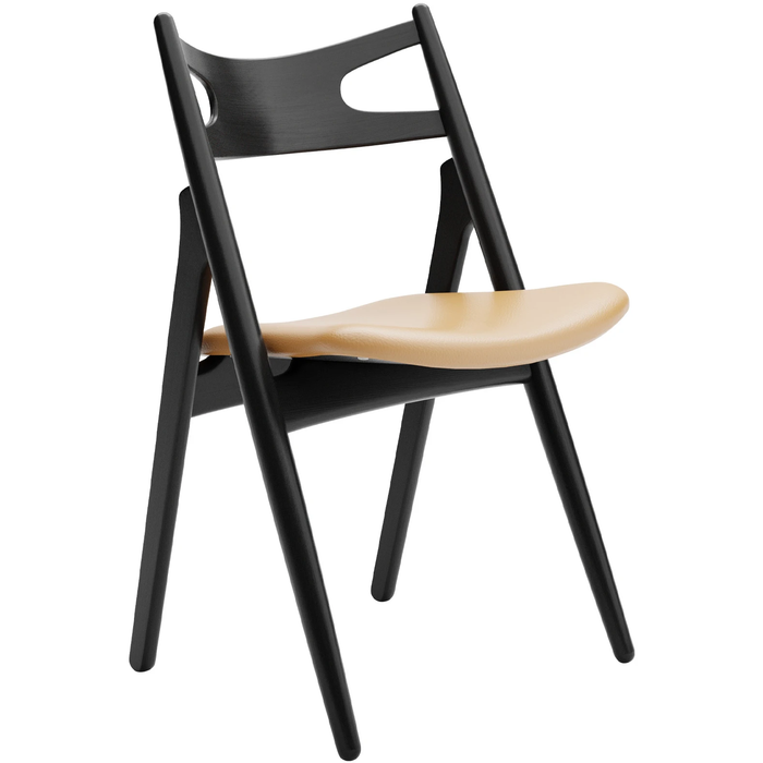 Photo of CH29p Sawbuck Chair - Black Lacquered Oak