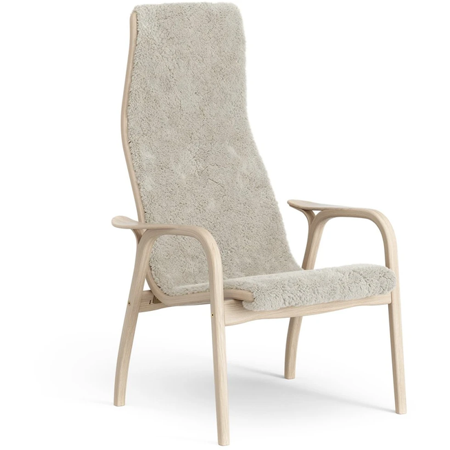Photo of Lamino Arm Chair White Pigmented Oak/sheep Skin