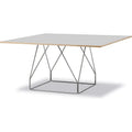 Thumbnail photo of Jg Table 6569 By Jørgen Gammelgaard - Spisebord - Grey Linoleum W/natural Ash / Brushed Stainless Steel - W140 X D140 X H72 Cm