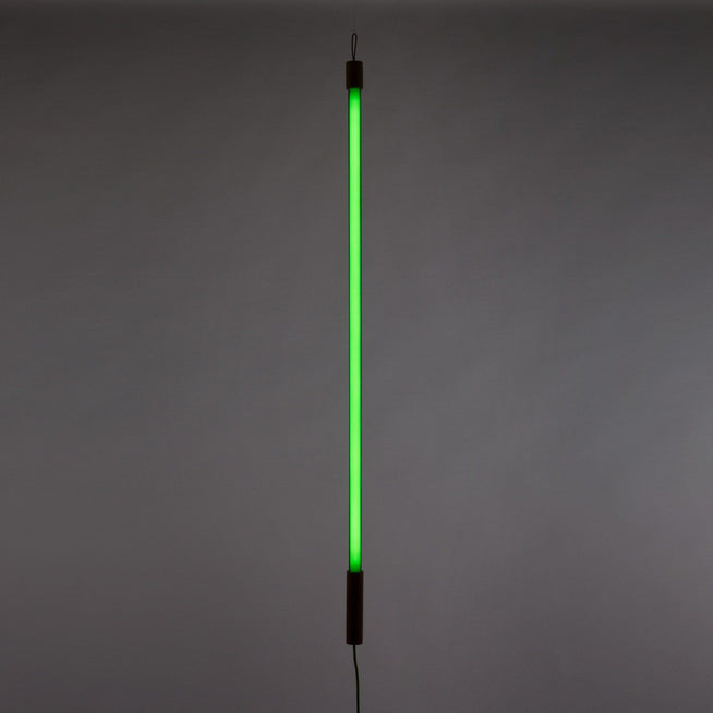 Photo of Linea Neon Lamp - Green - Shade lamps - Alessandro Zambelli,selab - Green,wood colored