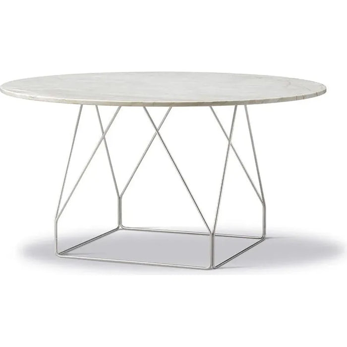Photo of Jg Table 6568 By Jørgen Gammelgaard - Spisebord - Ivory Quartz / Polished Stainless Steel - Ø140 X H72 Cm