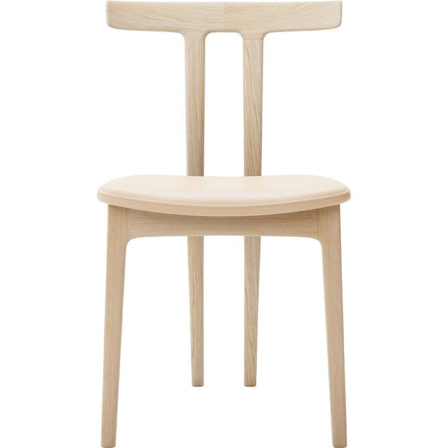 Photo of Carl Hansen - Ow58, T-chair, White Oiled Oak, Leather Cat. C Sif 90 - Matstolar - Ole Wanscher - Läder/trä/skum