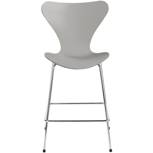 Photo of 3187 Sjuan, Lacquered Beech veneer, Ninegrey - Bar stools & Bar stools - Arne Jacobsen - Grey - Metal/wood